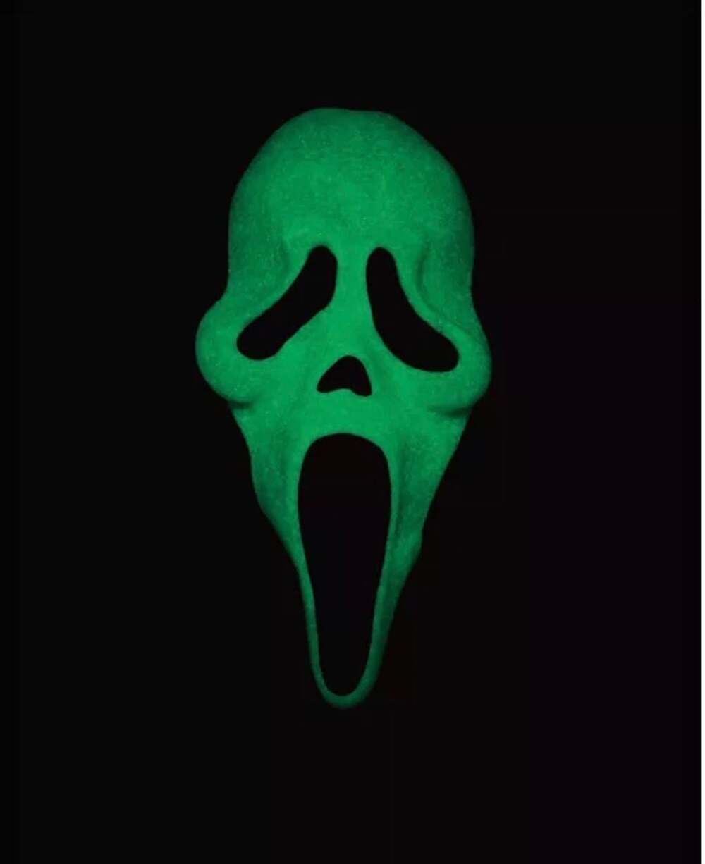 Adult 30th Anniversary Glow in the Dark Ghost Face Costume - Spirithalloween.com - Picture 2 of 2